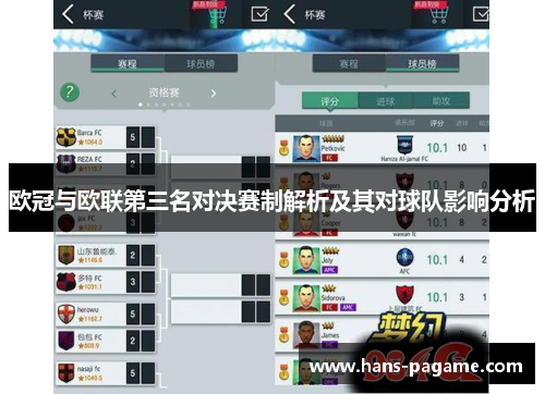 欧冠与欧联第三名对决赛制解析及其对球队影响分析 欧冠与欧联第三名对决赛制解析及其对球队影响分析